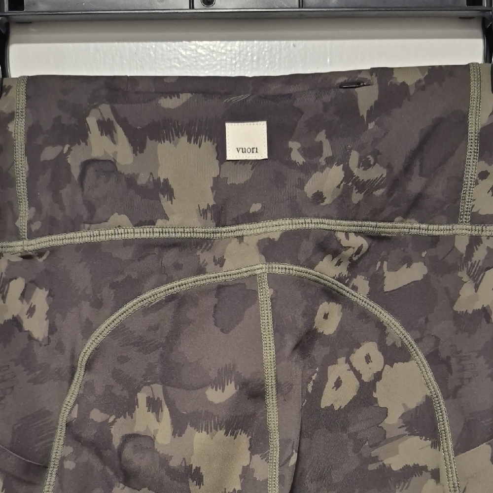Vuori Camo-Print Leggings in Olive and Charcoal
